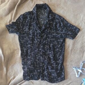 Balmain Black and White Patterned Men's Shirt